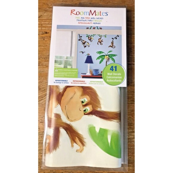 Jungle Monkey Peel and Stick Wall Decals New Stickers Childrens Decor Child Room - Picture 1 of 6